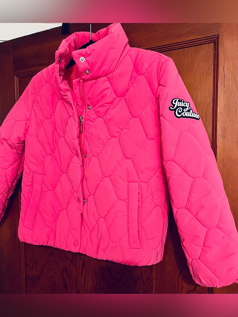 Juicy Couture Girls' Hot Pink Quilted Puffer Jacket Kids M (10/12)